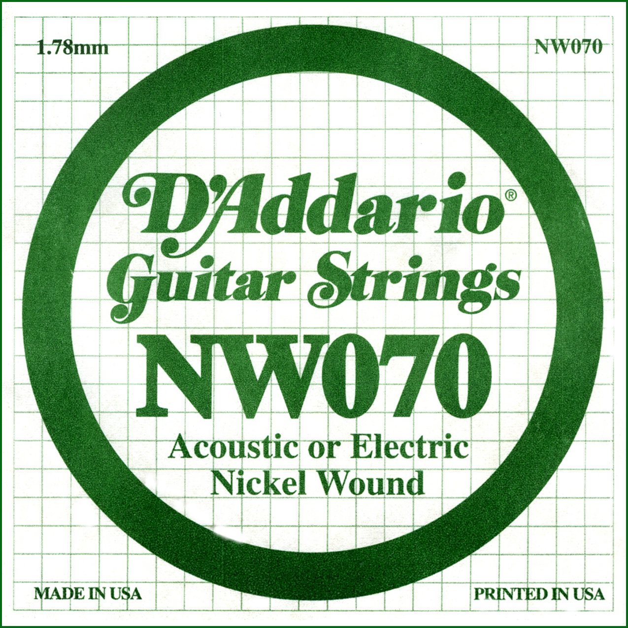 Corda para guitarra individual D'Addario NW 070 Corda para guitarra individual