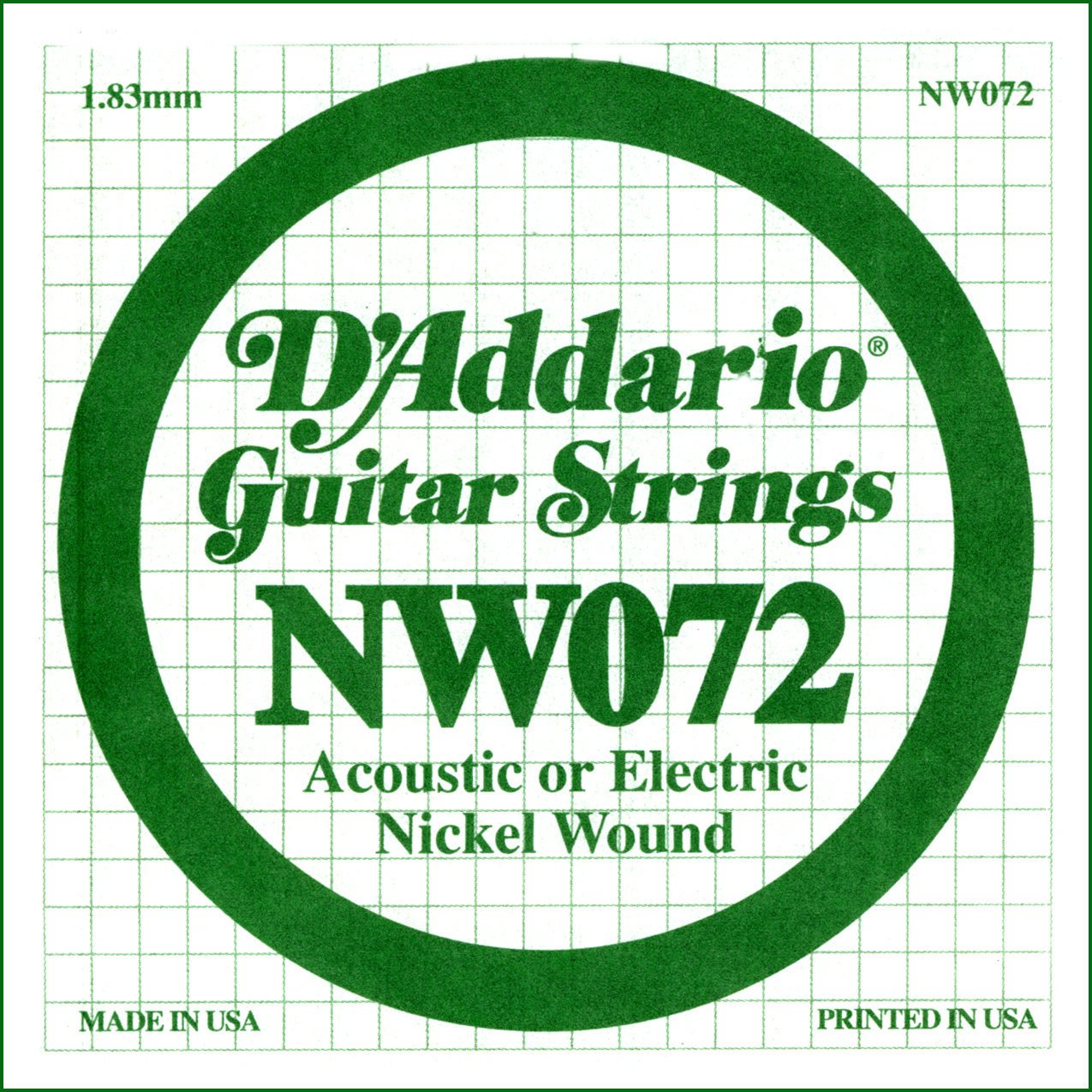 Single Guitar String D'Addario NW 072 Single Guitar String