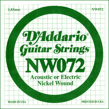 Single Guitar String D'Addario NW 072 Single Guitar String - 1
