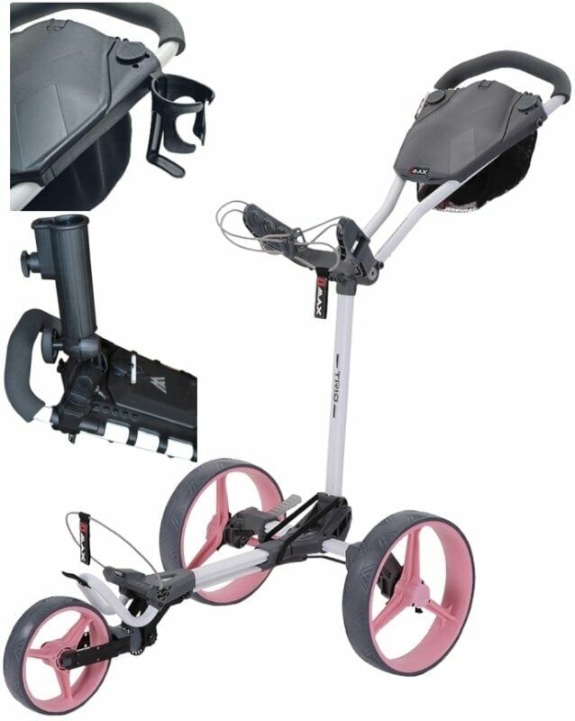 Ročni voziček za golf Big Max Blade Trio SET White/Pink Ročni voziček za golf