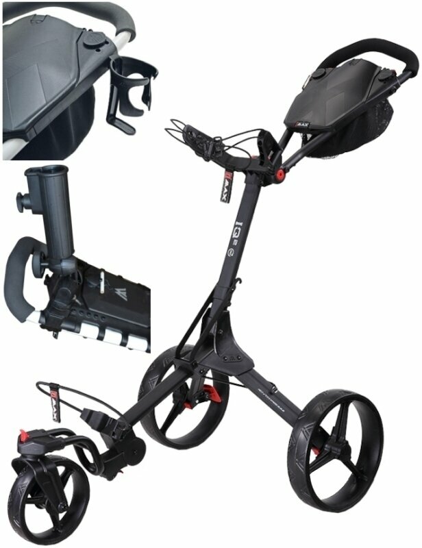 Manuální golfové vozíky Big Max IQ² 360 SET Phantom Black Manuální golfové vozíky