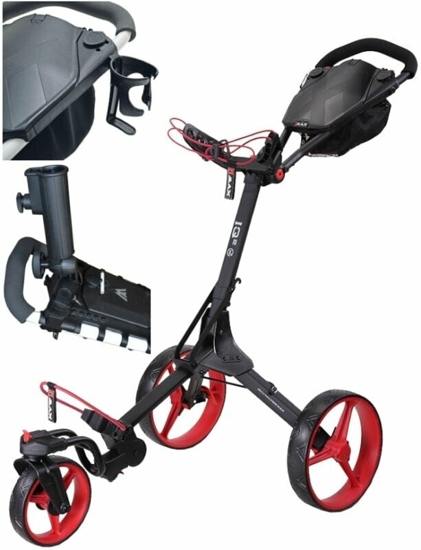 Manuální golfové vozíky Big Max IQ² 360 SET Phantom Black/Red Manuální golfové vozíky