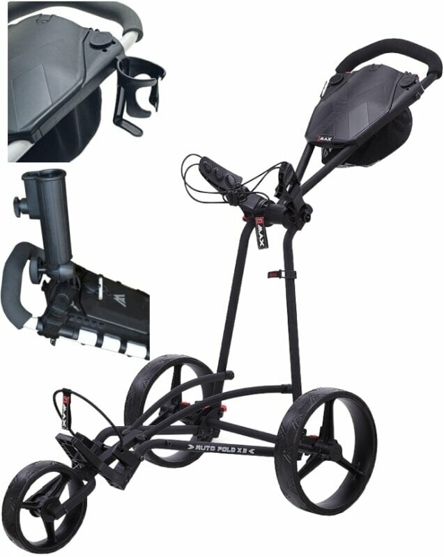 Ръчна количка за голф Big Max Autofold X2 SET Phantom Black Ръчна количка за голф