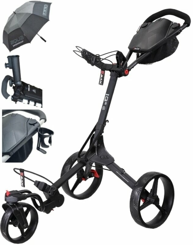 Ručna kolica za golf Big Max IQ² 360 Deluxe SET Phantom Black Ručna kolica za golf
