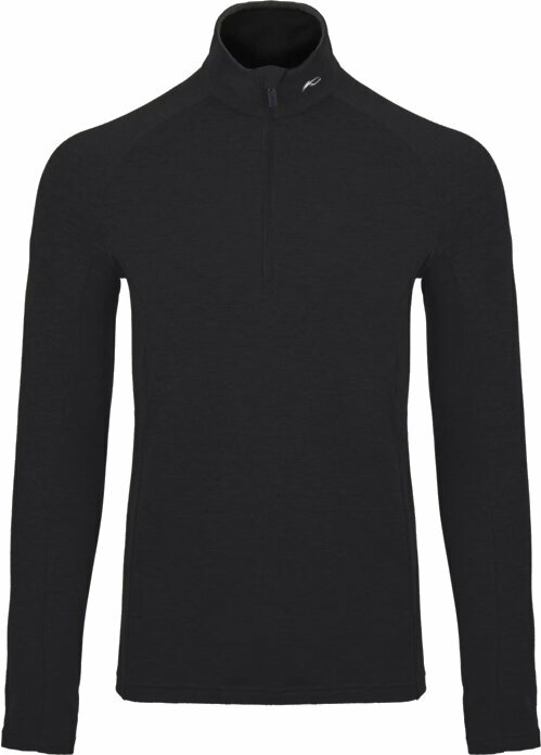 T-shirt/casaco com capuz para esqui Kjus Mens Trace Midlayer Half Zip Black 48 Ponte