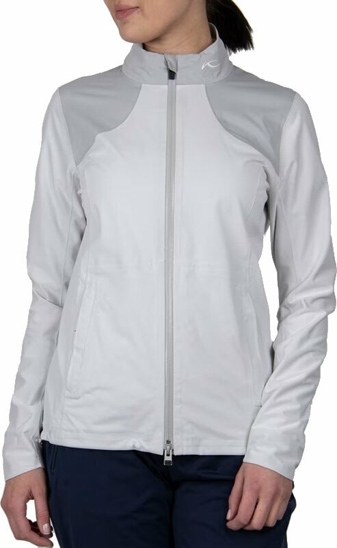 Waterproof Jacket Kjus Womens Dextra II 2.5L Jacket White Melange/Alloy 38
