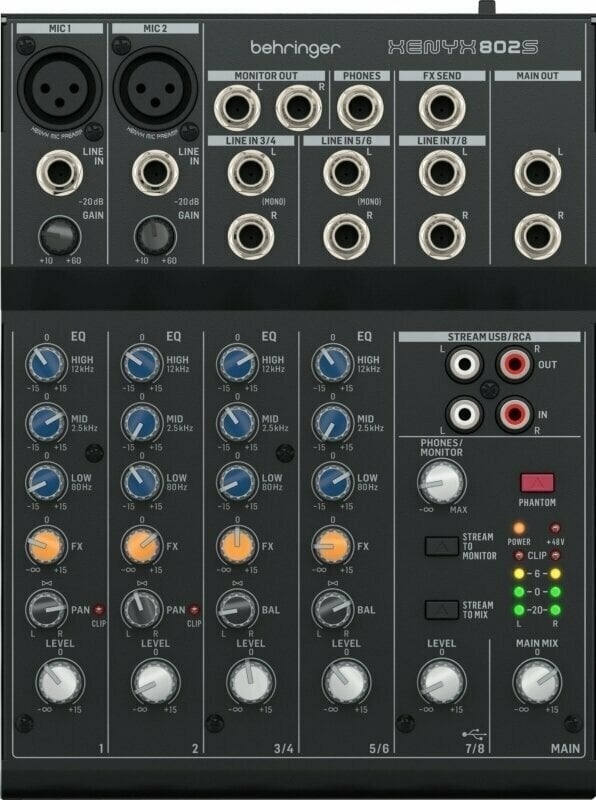 DTM・DAW Behringer XENYX 802 Behringer XENYX 802 Mixer analog - Muziker