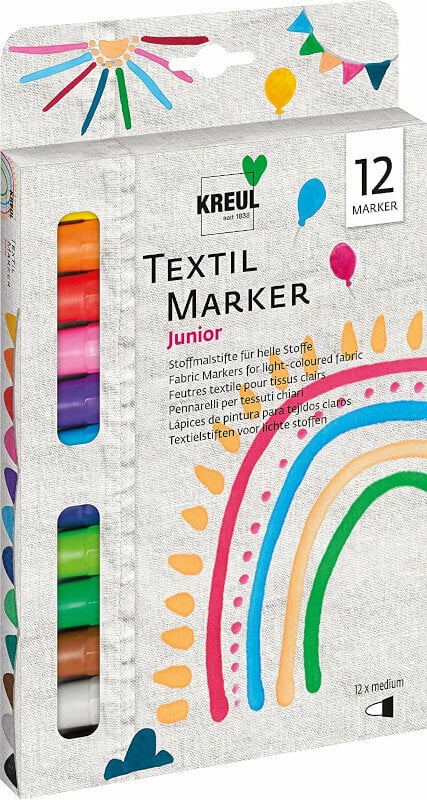 Fixa Kreul 90720 Textile Marker Set Junior Sada textilních fixů Junior 12 ks