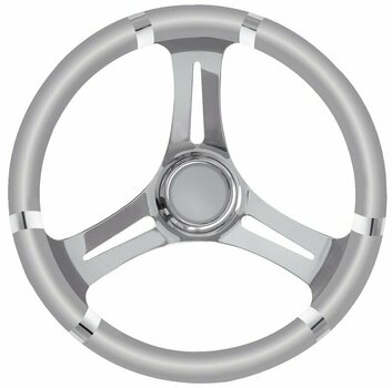 Boat Steering Wheel Osculati B Soft Polyurethane Steering Wheel Grey/Stainless Steel 350mm - 1