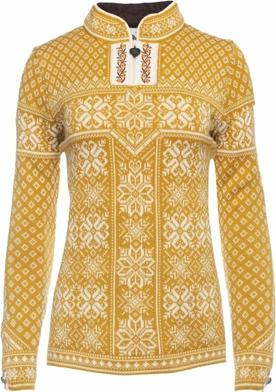 Mikina a tričko Dale of Norway Peace Womens Knit Sweater Mustard XL Svetr
