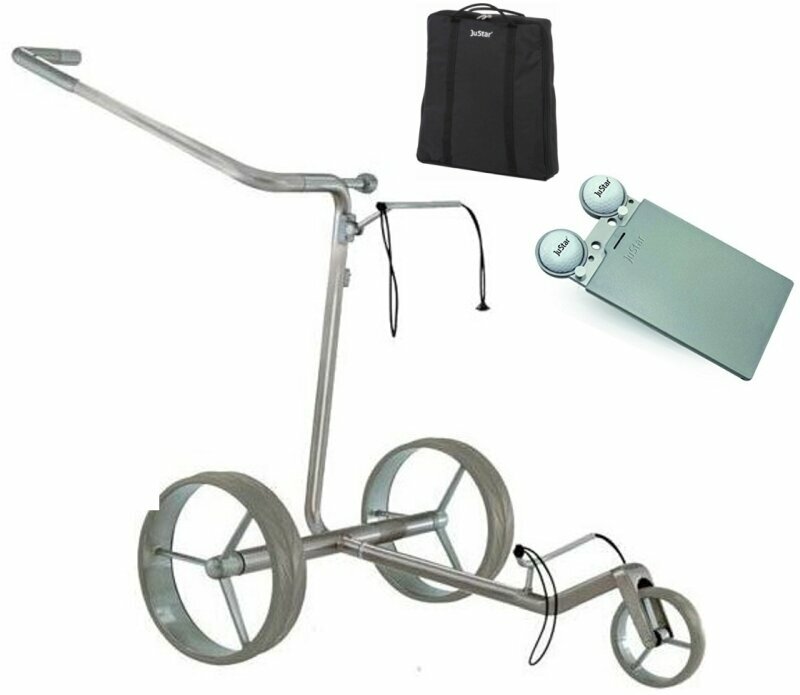 Chariot de golf électrique Justar Carbon Light Silver Chariot de golf électrique
