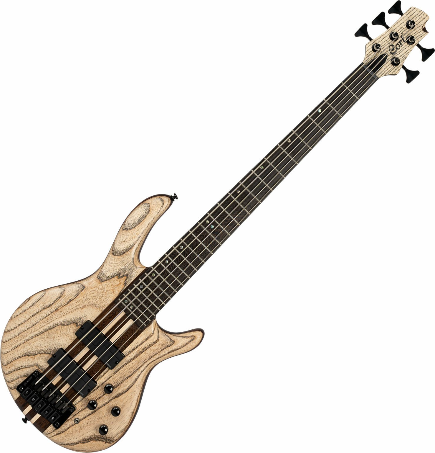 5-saitiger E-Bass, 5-Saiter E-Bass Cort A5 Ultra Etched Natural Black