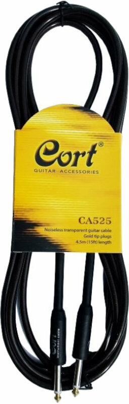 Kabel instrumentalny Cort CA 525 Czarny 4,5 m Prosty - Prosty
