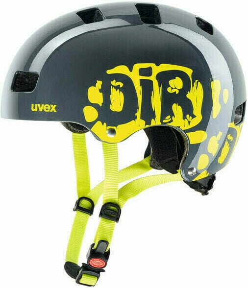 Dětská cyklistická helma UVEX Kid 3 Dirtbike Grey/Lime 51-55 Dětská cyklistická helma