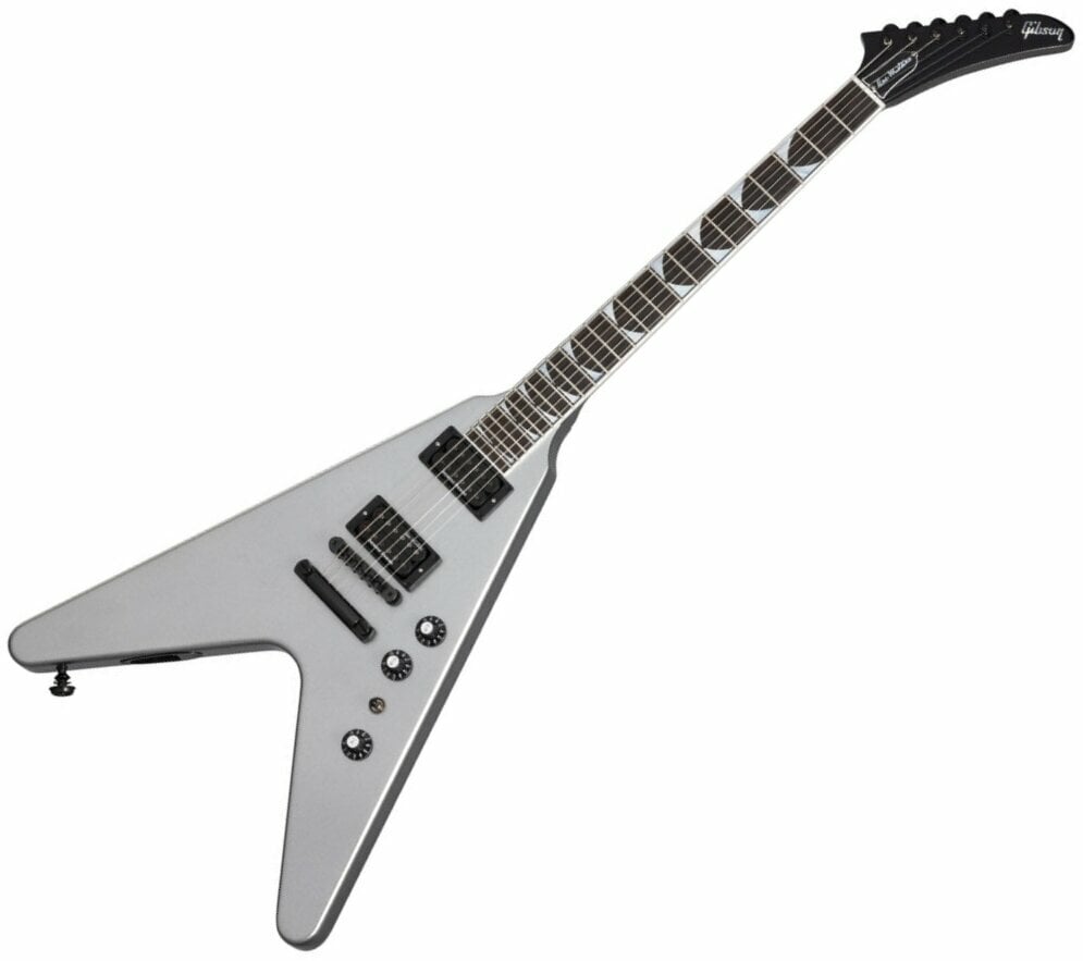 Guitare électrique Gibson Dave Mustaine Flying V Silver Metallic