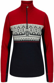 Ski-trui en T-shirt Dale of Norway Moritz Basic Womens Sweater Superfine Merino Raspberry/Navy/Off White M Trui - 1