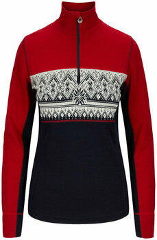 Ski T-shirt /hættetrøje Dale of Norway Moritz Basic Womens Sweater Superfine Merino Raspberry/Navy/Off White L Jumper - 1