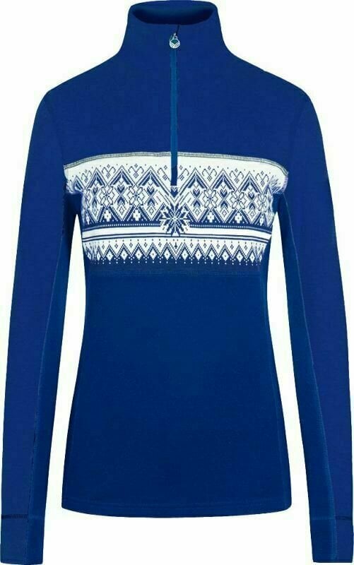 Camiseta de esquí / Sudadera con capucha Dale of Norway Moritz Basic Womens Sweater Superfine Merino Ultramarine/Off White S Saltador