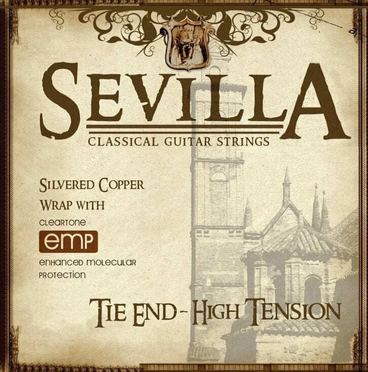 Nylonové struny pre klasickú gitaru Sevilla High Tension Tie End Nylonové struny pre klasickú gitaru