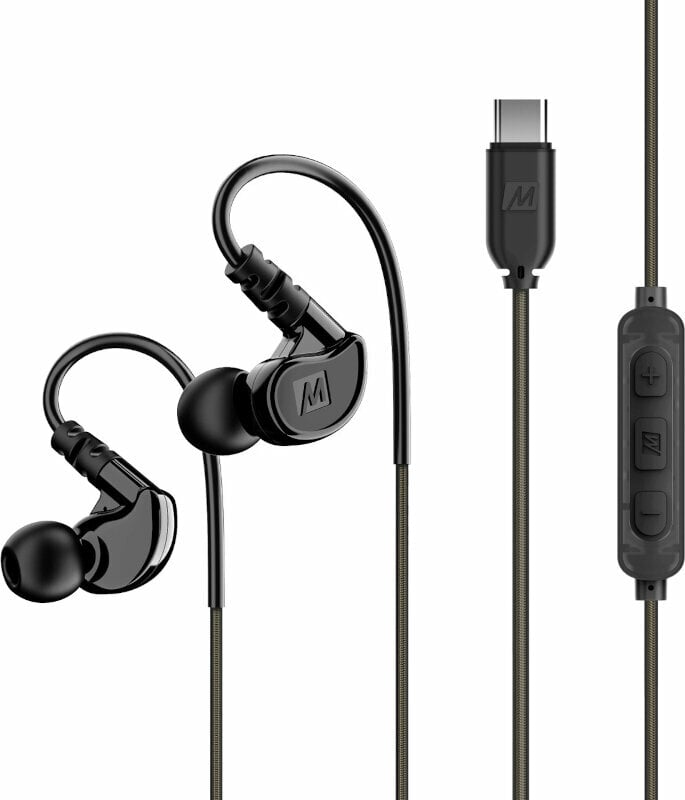 Ear Loop headphones MEE audio M6 Sport USB-C Black