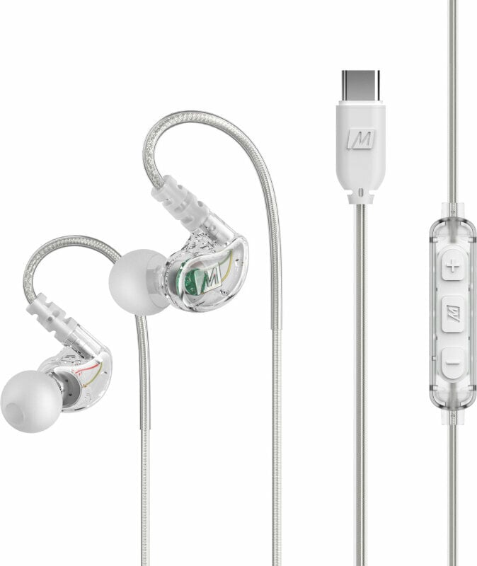 Ušesne zanke slušalke MEE audio M6 Sport USB-C Clear