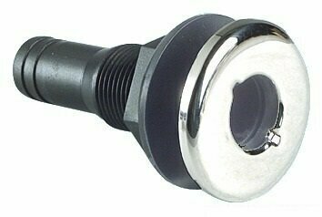 Vodní ventil, nalévací hrdlo Osculati Nylon seacock black 3/4ʺ stainless steel - 1
