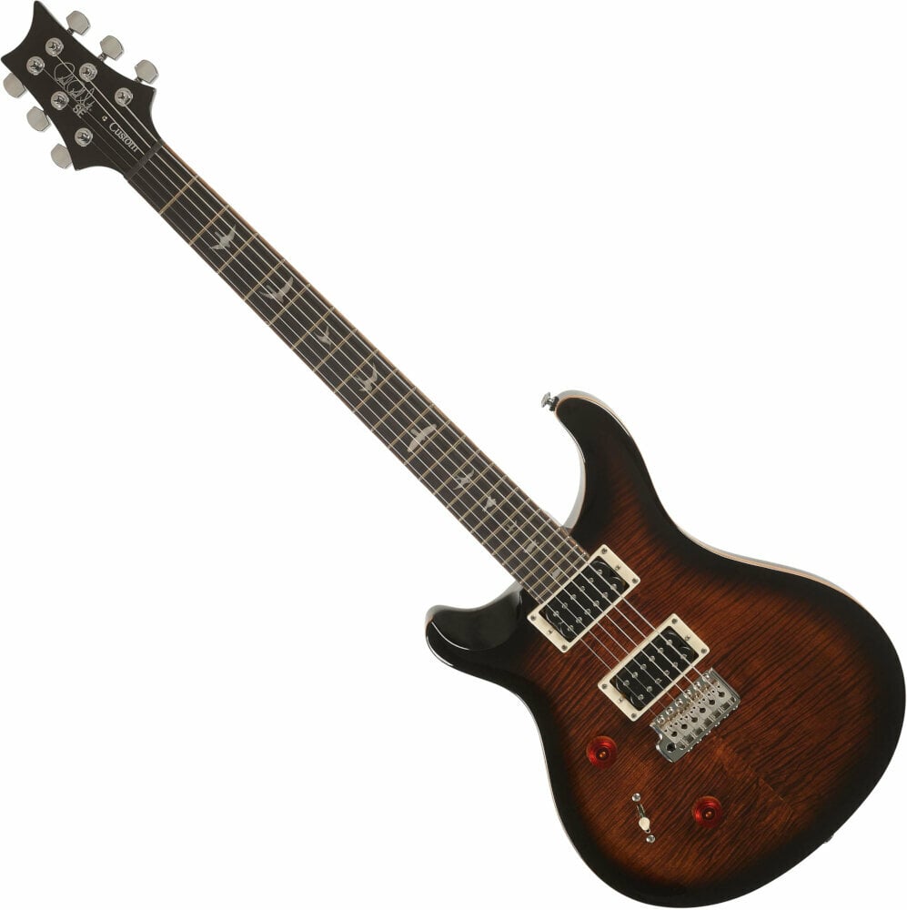 Guitarra elétrica PRS SE Lefty Custom 24 Violin Top Carve Black Gold Sunburst