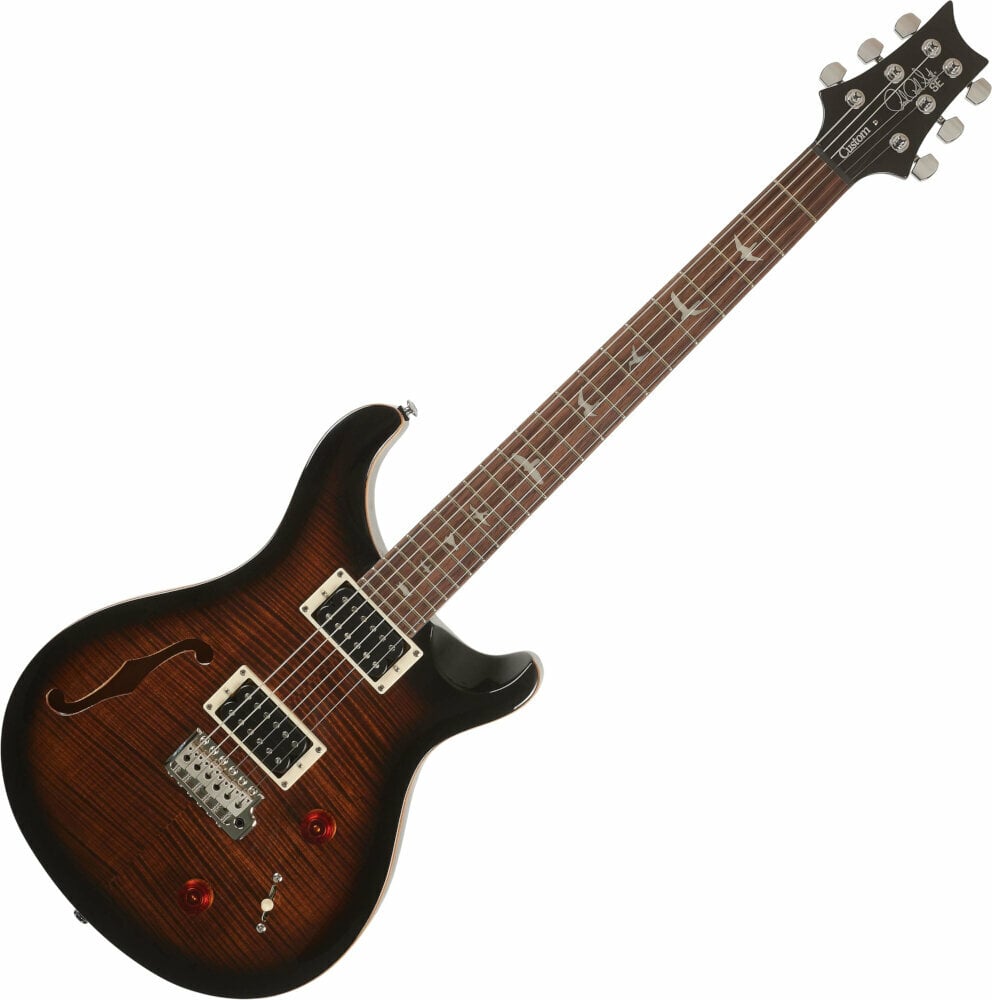 Chitară electrică PRS SE Custom 22 Semi-Hollow Violin Top Carve Black Gold Sunburst