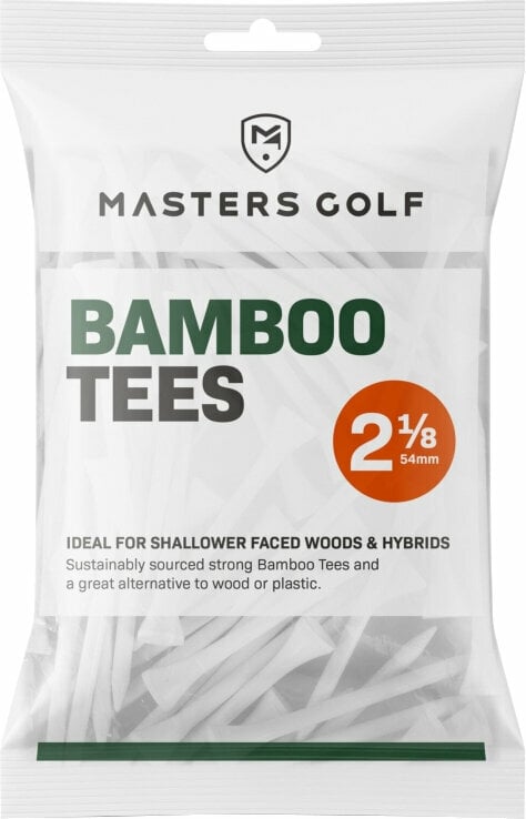 Golf-Tees Masters Golf Bamboo Tees 2 1/8 White Bag 25pcs
