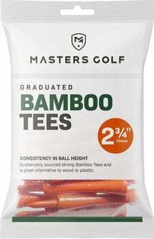 Тийчета за голф Masters Golf Bamboo Graduated Tees 2 3/4 Bag 20pcs Orange - 1