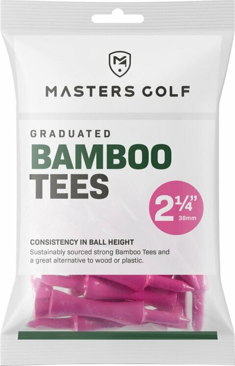 Golf-Tees Masters Golf Bamboo Graduated Tees 2 1/4 Bag 20pcs Pink