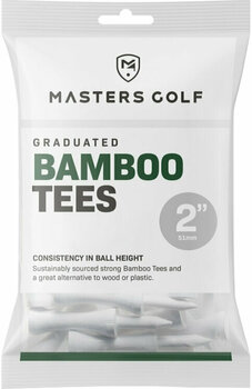 Golf-Tees Masters Golf Bamboo Graduated Tees 2in Bag 20pcs White - 1