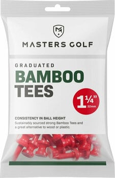 Golf-Tees Masters Golf Bamboo Graduated Tees 1 1/4 Bag 25pcs Red - 1