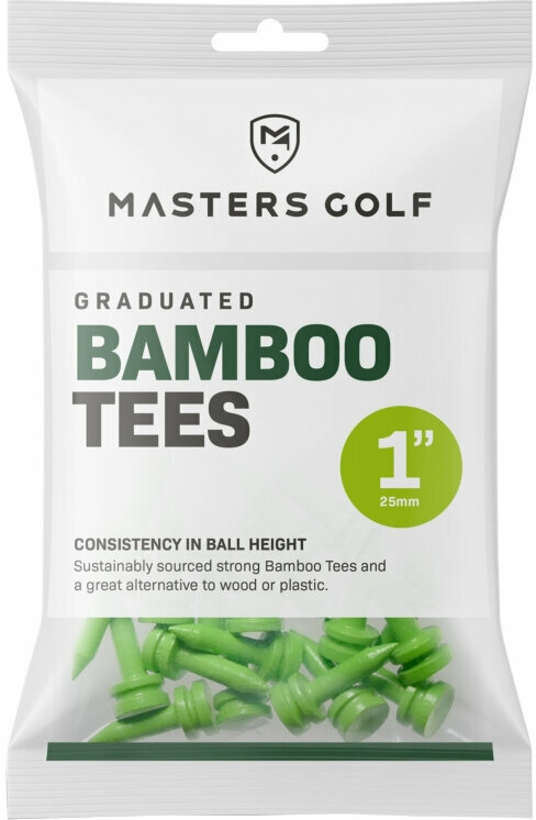 Golf Tees Masters Golf Bamboo Graduated Tees 1in Bag 25pcs Lime