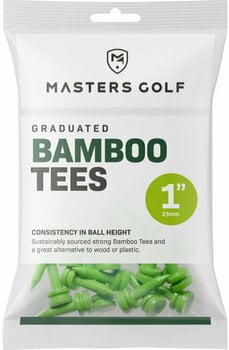 Golf-Tees Masters Golf Bamboo Graduated Tees 1in Bag 25pcs Lime - 1