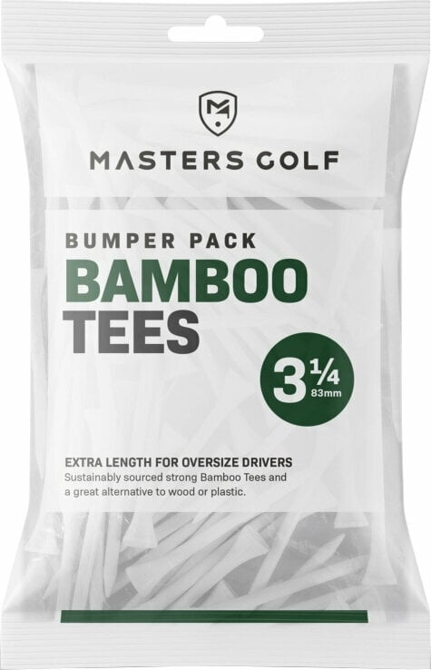 Тийчета за голф Masters Golf Bamboo Tees 3 1/4 Bumpa Bag White Bag 85pcs