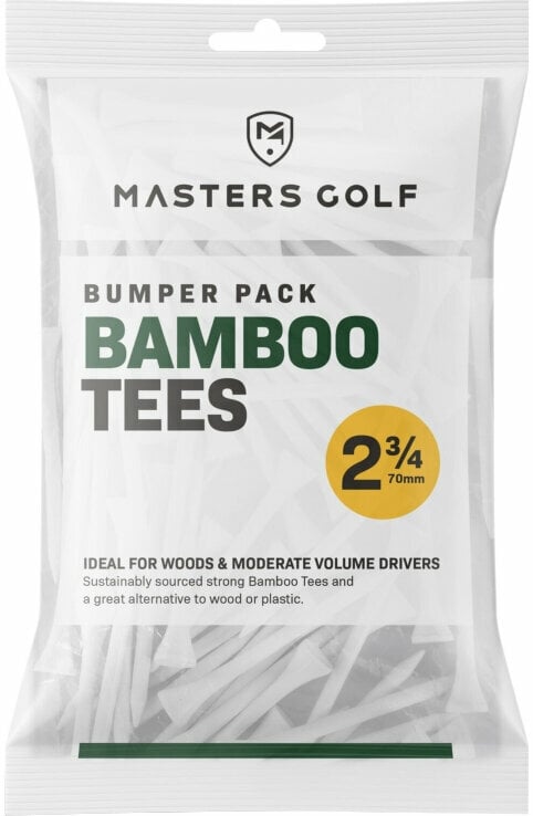 Golfové týčka Masters Golf Bamboo Tees 2 3/4 Bumpa Bag White Bag 110pcs