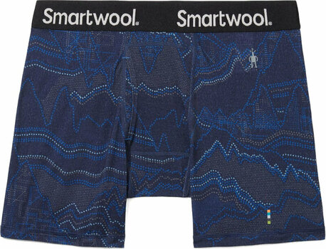 Thermal Underwear Smartwool Men's Merino Print Boxer Brief Boxed Deep Navy Digital Summit Print XL Thermal Underwear - 1