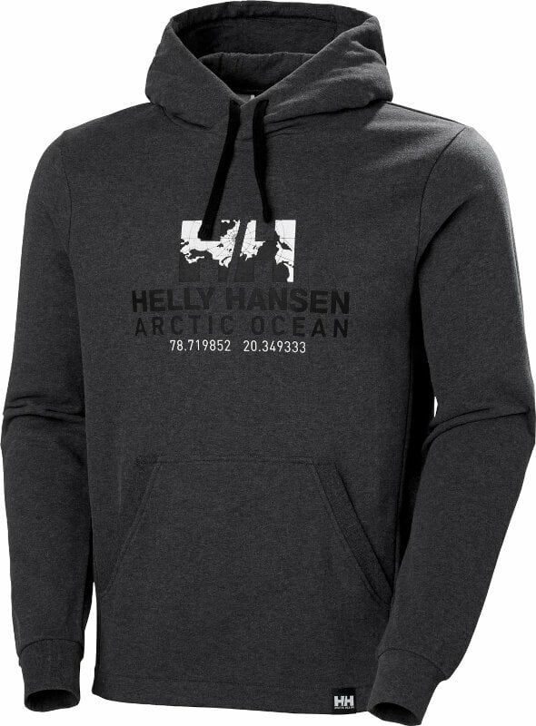Sweatshirt à capuche Helly Hansen Men's Arctic Ocean Organic Cotton Sweatshirt à capuche Ebony Melange XL