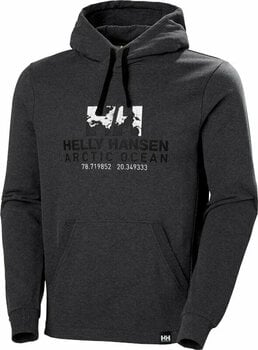 Sweatshirt à capuche Helly Hansen Men's Arctic Ocean Organic Cotton Sweatshirt à capuche Ebony Melange XL - 1