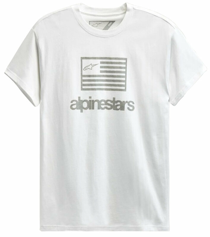 Camiseta de manga corta Alpinestars Flag Tee Blanco 2XL Camiseta de manga corta