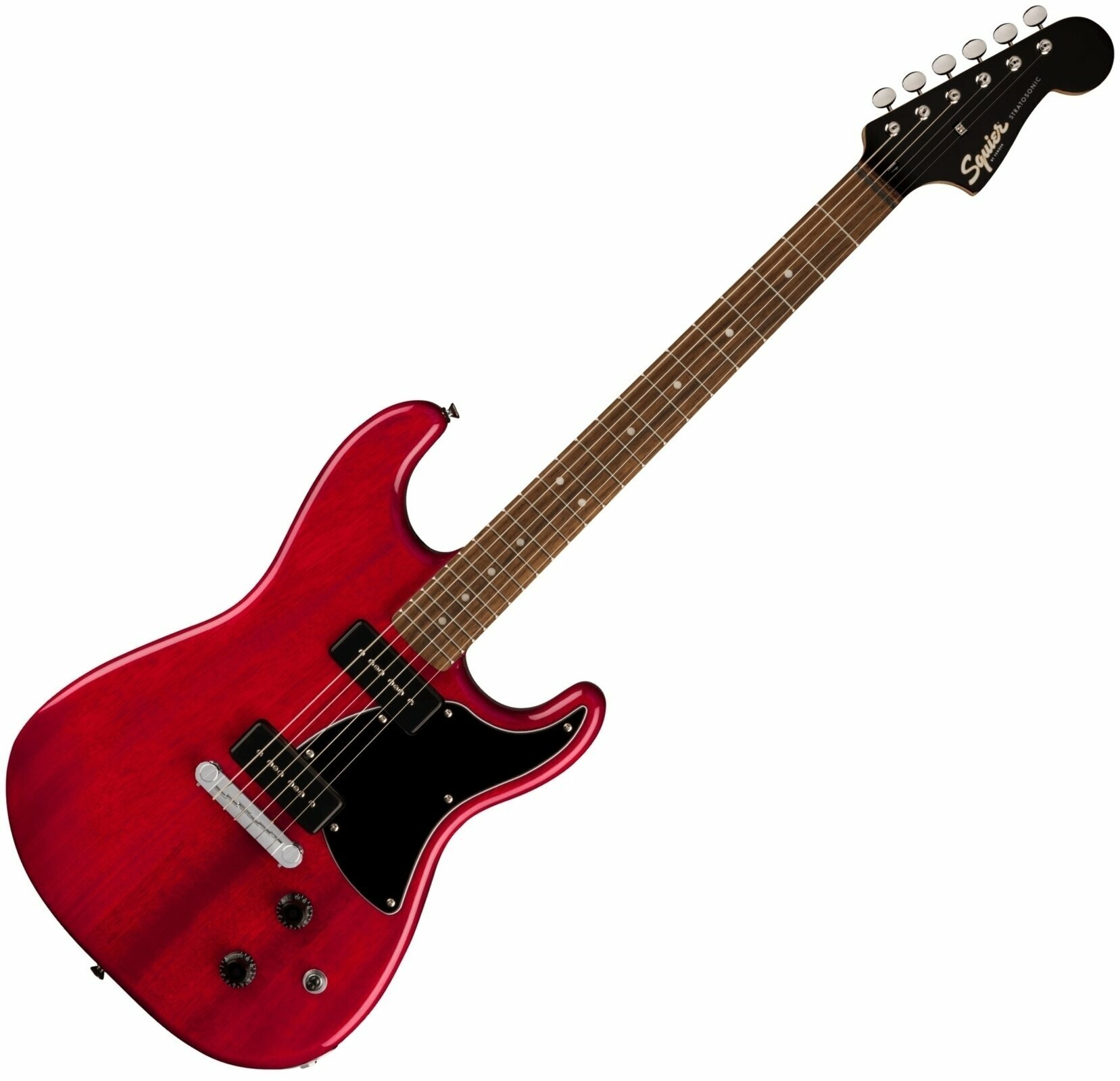 Electric guitar Fender Squier Paranormal Strat-O-Sonic Crimson Red Transparent