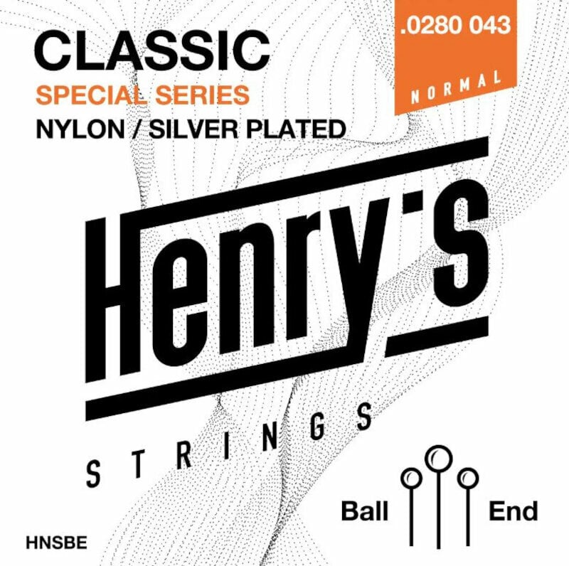 Struny Nylonowe do Gitary Klasycznej Henry's Nylon Silver Ball End 0280-043 S