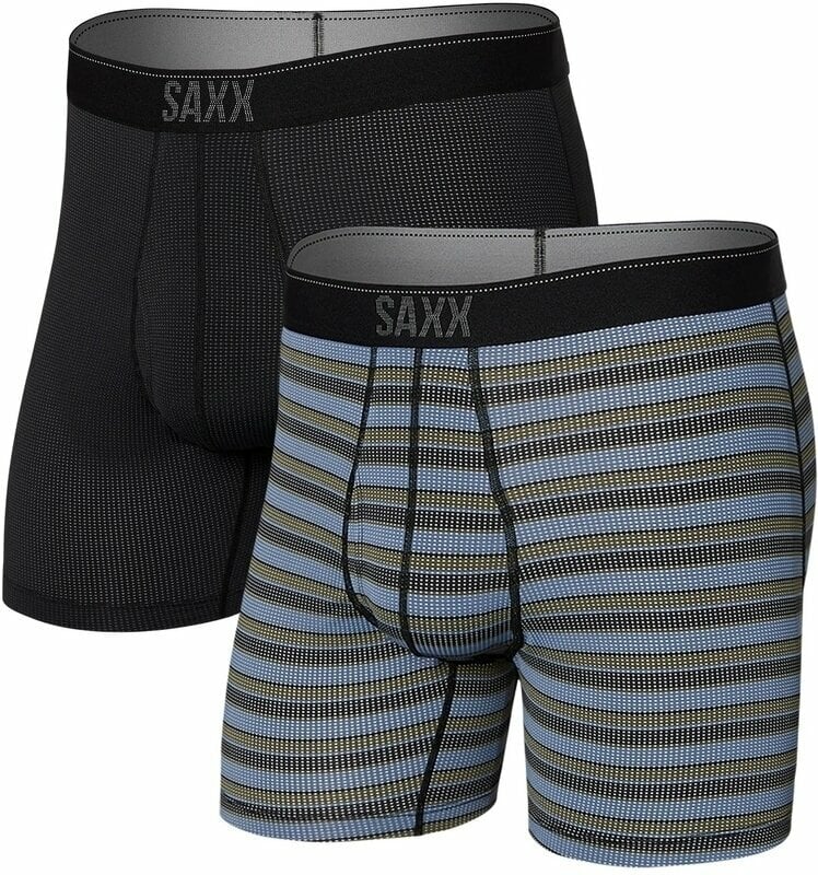 Sous-vêtements de sport SAXX Quest 2-Pack Boxer Brief Sunrise Stripe/Black II M Sous-vêtements de sport