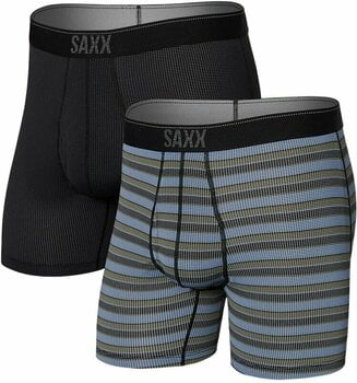Fitness fehérnemű SAXX Quest 2-Pack Boxer Brief Sunrise Stripe/Black II M Fitness fehérnemű - 1