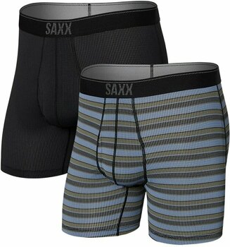 Fitness fehérnemű SAXX Quest 2-Pack Boxer Brief Sunrise Stripe/Black II L Fitness fehérnemű - 1