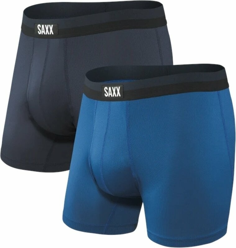Fitness spodní prádlo SAXX Sport Mesh 2-Pack Boxer Brief Navy/City Blue 2XL Fitness spodní prádlo