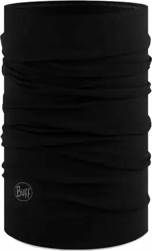 Um lenço Buff Merino Midweight Neckwear Solid Black UNI Um lenço