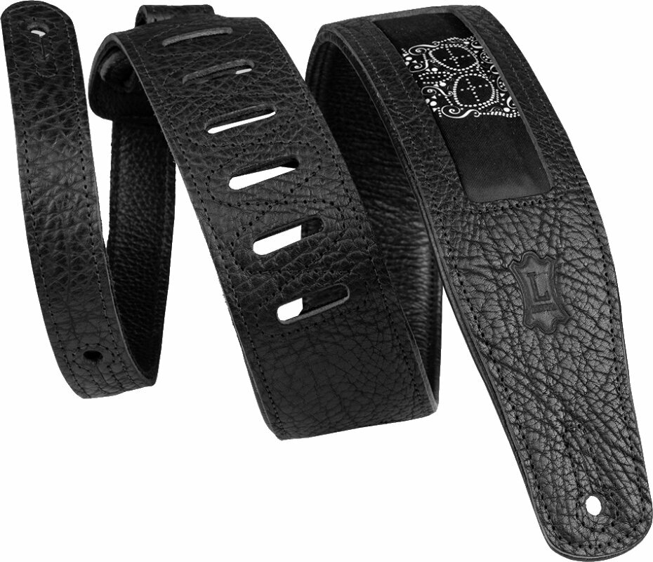 Leather guitar strap Levys M26CAL-003 Leather guitar strap Skulls