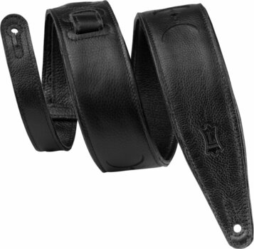 Leather guitar strap Levys MG317MP-BLK-BLK Leather guitar strap Black/Black - 1